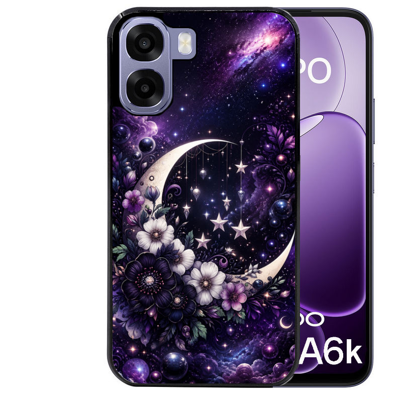 Coque pour Oppo A6 A6 A6K astro et lune violet