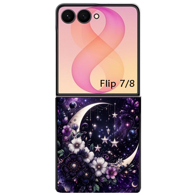 Coque pour Z FLIP 6 7 8 astro et lune violet