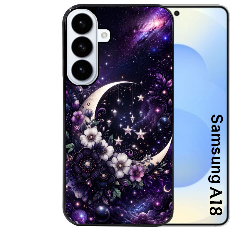 Coque pour Galaxy A08 A18 A28 A38 A58 astro et lune violet