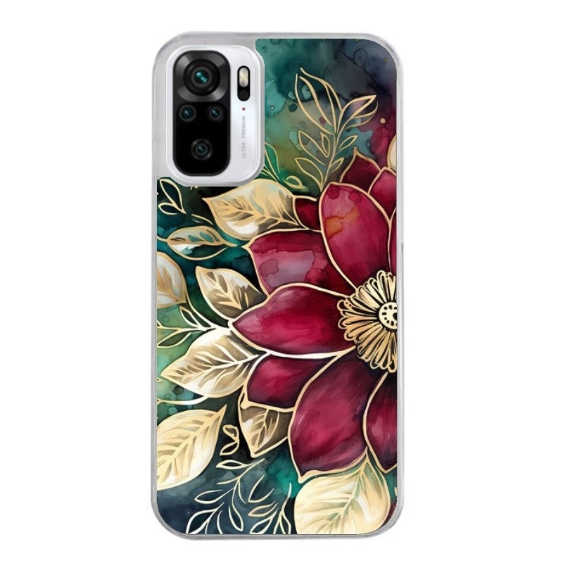 Coque taperso pour Redmi Note 10 4G 5G PRO 10S avec motif fleur poinsettia style noel protection antichoc personnalisée