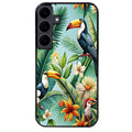 Coque noire taperso pour galaxy A06 A16 A26 A36 A56 avec motif perroquet tropical protection antichoc personnalisée