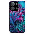 Coque noire taperso pour POCO C85 avec motif tropical violet et des fleurs protection antichoc personnalisée