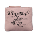 Porte monnaie personnalisé motif mes petites affaires rose clair en feutrine en feutrine