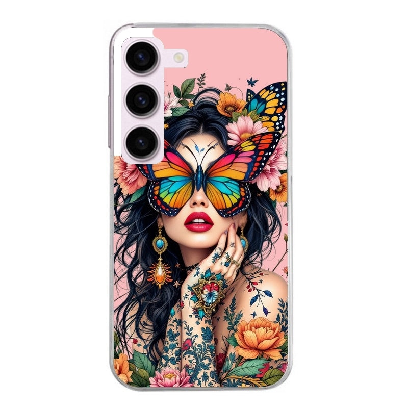 Coque taperso pour Galaxy A13 4G et 5G A23 A53 avec motif femme papillon protection antichoc personnalisée