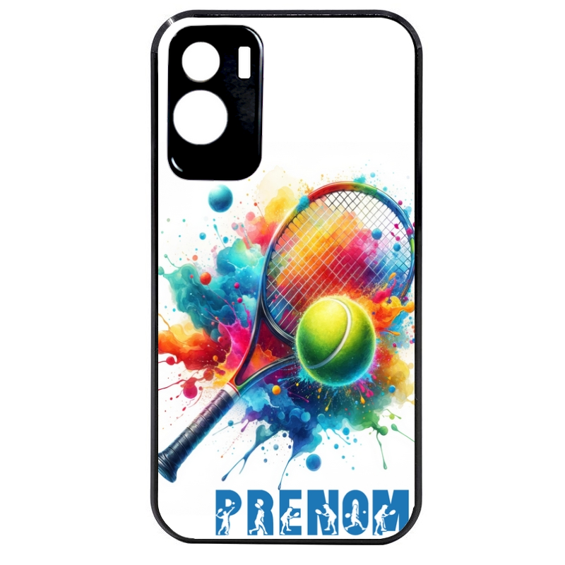 Coque noire taperso pour Honor 70 LITE 90 et LITE avec motif tennis raquette personnalisee protection antichoc personnalisée