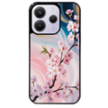 Coque noire taperso pour Redmi Note 14 et PRO PLUS 4G 5G avec motif marbre fleur cerisier protection antichoc personnalisée