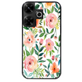 Coque noire taperso pour POCO M6 4G avec motif fleur des champs protection antichoc personnalisée
