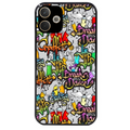 Coque noire taperso pour OPPO A5 PRO 4G et 5G avec motif tag et graffiti protection antichoc personnalisée