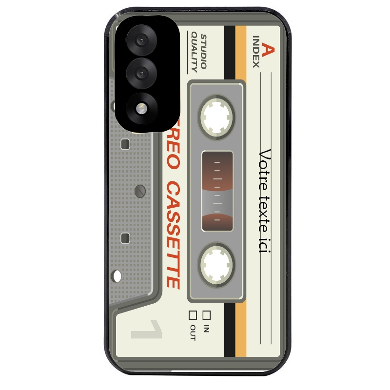 Coque noire taperso pour OnePlus Nord 5 avec motif cassette grise personnalisable protection antichoc personnalisée