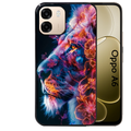 Coque noire taperso pour OPPO A6 A6X 4G et 5G avec motif lion fluo protection antichoc personnalisée