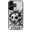 Coque noire taperso pour POCO M6 4G avec motif foot beton personnalisee protection antichoc personnalisée