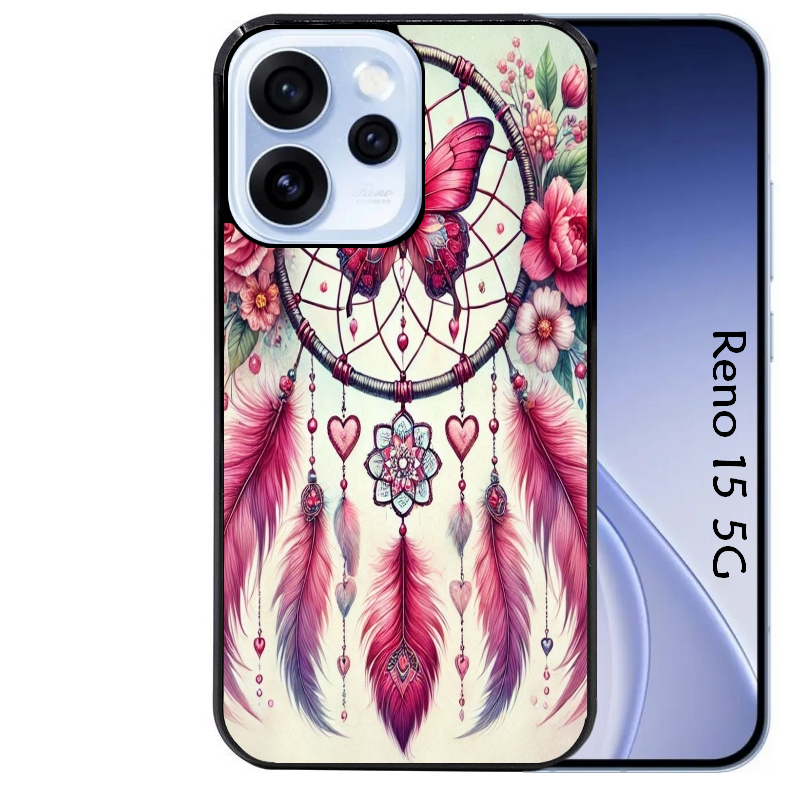 Coque noire taperso pour OPPO Reno 15 et F FS 5G avec motif dreamcatcher et papillon protection antichoc personnalisée