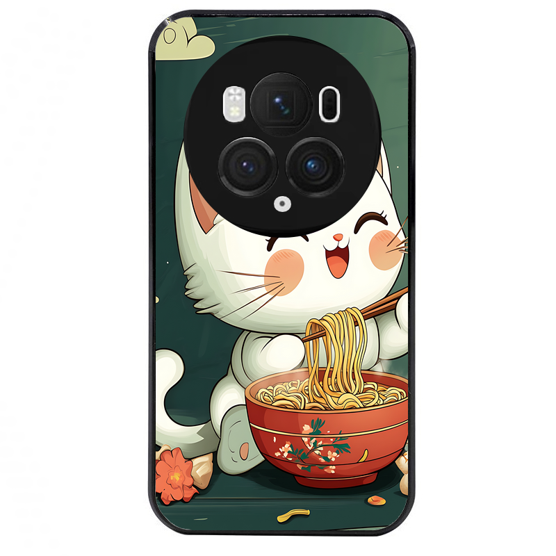 Coque noire taperso pour Magic 5 6 LITE et PRO avec motif chat ramen nuage protection antichoc personnalisée