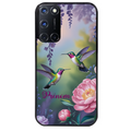 Coque noire taperso pour OPPO Reno 8 LITE avec motif colibri couple personnalise protection antichoc personnalisée