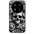 Coque noire taperso pour Magic 7 LITE et PRO avec motif tete de mort fleur protection antichoc personnalisée