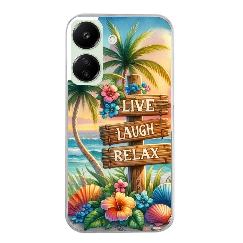 Coque taperso pour POCO C65 4G avec motif tropical vacances protection antichoc personnalisée