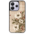 Coque noire taperso pour Redmi Note 14 et PRO PLUS 4G 5G avec motif bois et dentelle 2 protection antichoc personnalisée