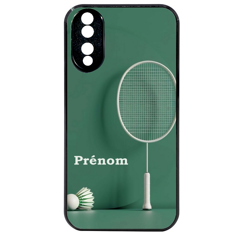 Coque noire taperso pour Honor 70 LITE 90 et LITE avec motif badminton sport personnalise protection antichoc personnalisée