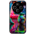 Coque noire taperso pour POCO C75 avec motif foot controle personnalisee protection antichoc personnalisée