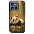 Coque noire taperso pour Moto Edge 60 et Neo Fusion Pro avec motif panda et papillon personnalisee protection antichoc personnalisée
