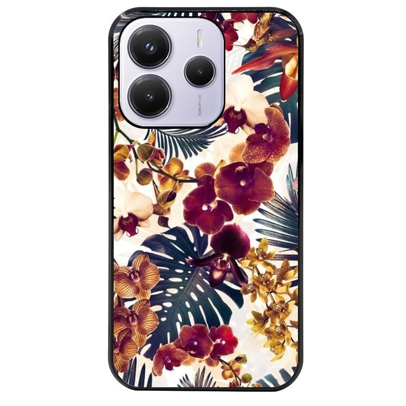 Coque noire taperso pour Redmi Note 14 et PRO PLUS 4G 5G avec motif jungle couleurs d'automne protection antichoc personnalisée