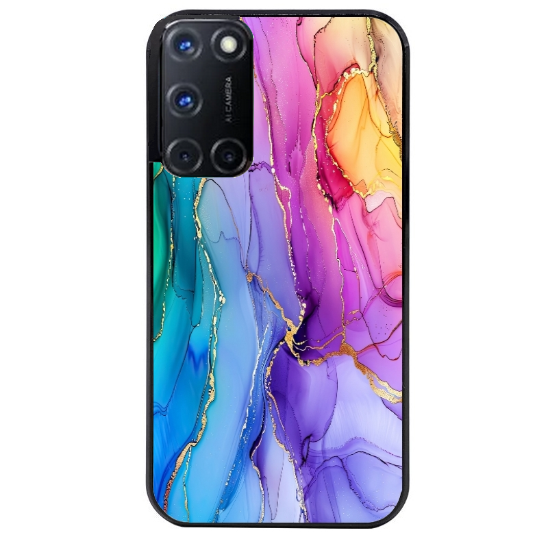 Coque noire taperso pour OPPO A72 4G avec motif marbre tie dye protection antichoc personnalisée