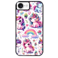 Coque noire taperso pour Iphone 17 17E AIR MAX PRO avec motif licorne arc en ciel protection antichoc personnalisée