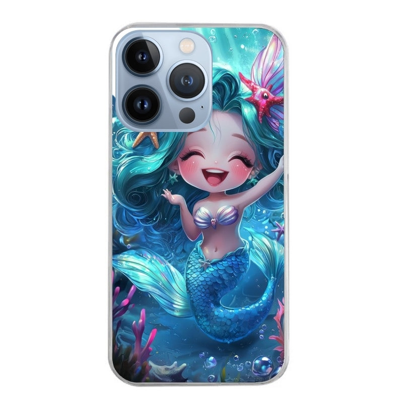 Coque taperso pour Iphone 14 et PRO PLUS PRO MAX avec motif sirene style anime protection antichoc personnalisée