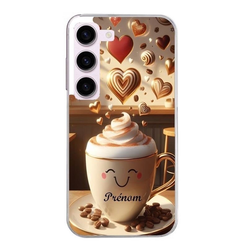 Coque taperso pour Galaxy A13 4G et 5G A23 A53 avec motif cafe love morning personnalise protection antichoc personnalisée