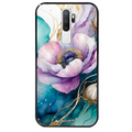 Coque noire taperso pour OPPO A5 A9 2020 avec motif marbre fleur protection antichoc personnalisée