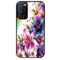 Coque noire taperso pour OPPO A72 4G avec motif fleur fluo protection antichoc personnalisée