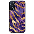 Coque noire taperso pour OPPO A16 et A16S avec motif zebre violet protection antichoc personnalisée