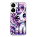 Coque taperso pour POCO C65 4G avec motif licorne violette protection antichoc personnalisée