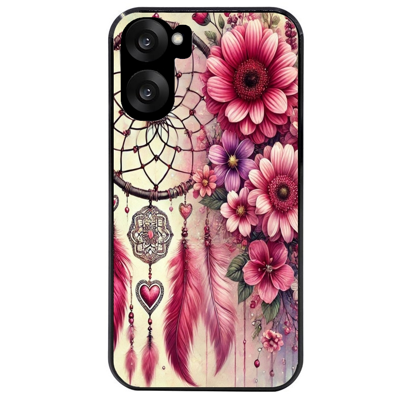 Coque noire taperso pour OnePlus Nord CE5 avec motif dreamcatcher et coeur protection antichoc personnalisée