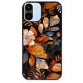 Coque noire taperso pour Redmi A1 et A2 avec motif fleur automne protection antichoc personnalisée