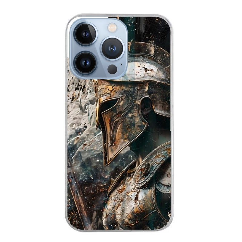 Coque taperso pour Iphone 14 et PRO PLUS PRO MAX avec motif spartan guerrier protection antichoc personnalisée
