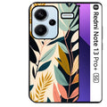 Coque noire taperso pour Redmi Note 13 PRO PLUS 5G avec motif vintage et fleur protection antichoc personnalisée