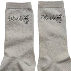 Chaussettes paillettes crème motif fétarde