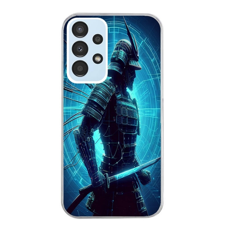 Coque taperso pour Galaxy A13 4G et 5G A23 A53 avec motif samourai bleu protection antichoc personnalisée