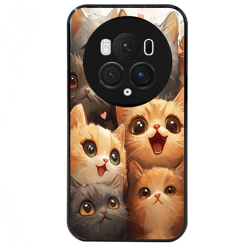 Coque noire taperso pour Magic 5 6 LITE et PRO avec motif chat smile protection antichoc personnalisée