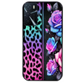 Coque noire taperso pour OPPO A16 et A16S avec motif leopard et fleur protection antichoc personnalisée