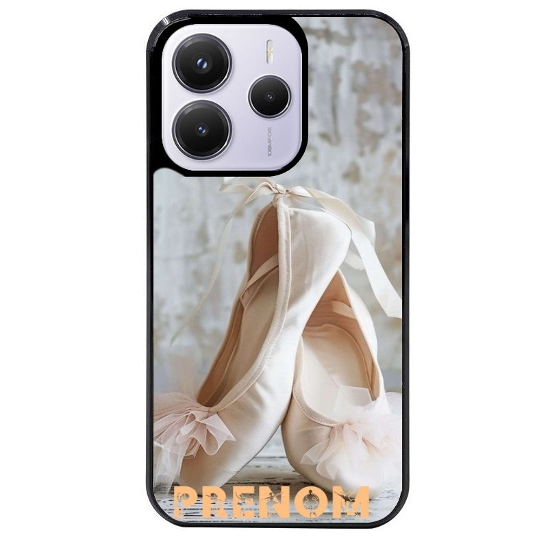 Coque noire taperso pour Redmi Note 14 et PRO PLUS 4G 5G avec motif ballerine danse personnalisee protection antichoc personnalisée