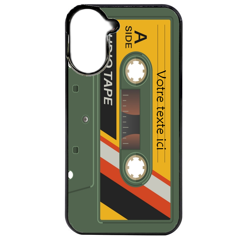 Coque noire taperso pour Redmi A5 4G personnalisable avec motif cassette kaki protection antichoc personnalisée
