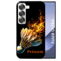 Coque pour Z FOLD 8 ULTRA personnalisée badminton flamme
