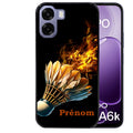 Coque pour Oppo A6 A6 A6K personnalisée badminton flamme