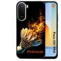 Coque pour POCO C81 PRO personnalisée badminton flamme