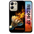 Coque pour Redmi 17 et 17C 4G 5G personnalisée badminton flamme