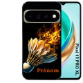 Coque pour Pixel 10 / 11 / PRO / XL personnalisée badminton flamme