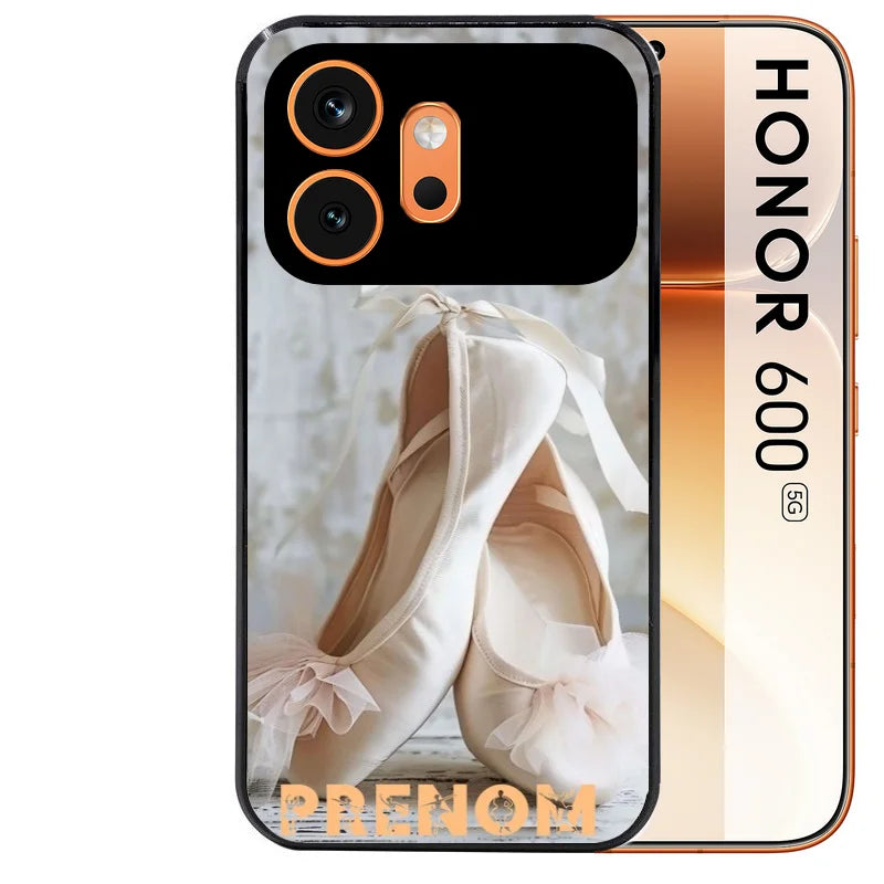 Coque noire taperso pour Honor 600 et 600 PRO avec motif ballerine danse personnalisee protection antichoc personnalisée