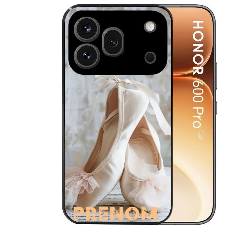 Coque noire taperso pour Honor 600 et 600 PRO avec motif ballerine danse personnalisee protection antichoc personnalisée
